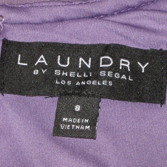 Laundry By Shelli Segal Ruffle Mini Dress Purple Size 8 NWT - Picture 6 of 8